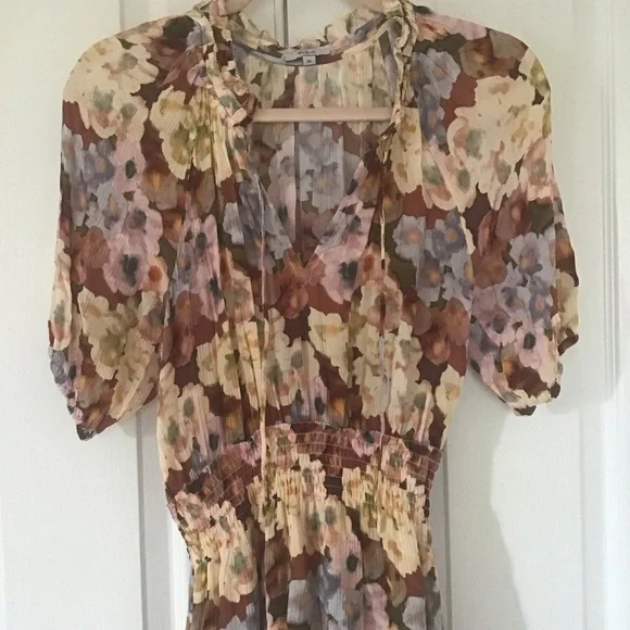 Rails floral puff sleeve dress XS - Picture 3 of 6